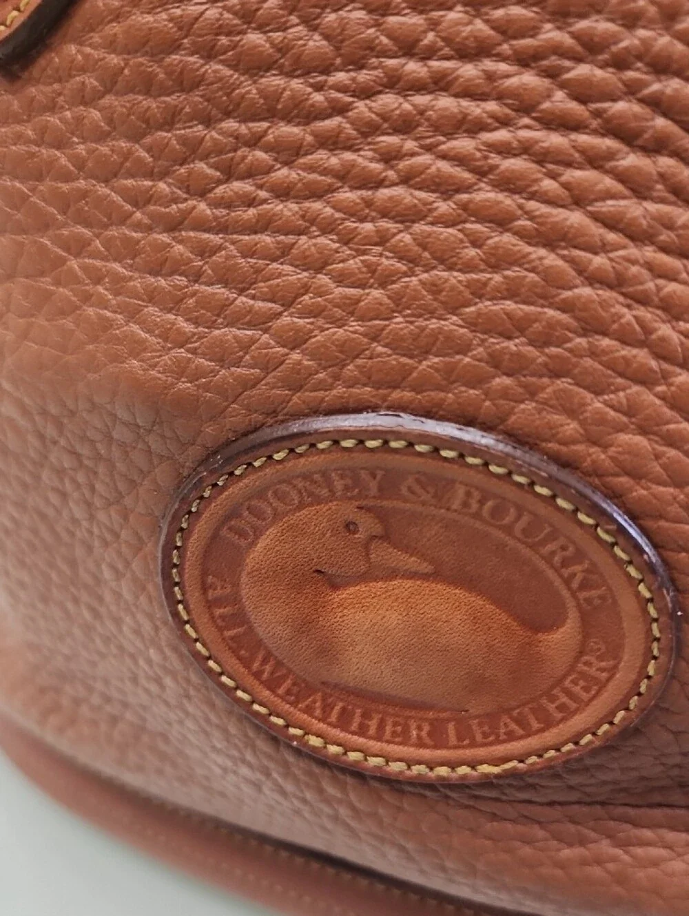Dooney & Bourke  Chestnut Brown Pebbled Leather Satchel All Weather. No Tag